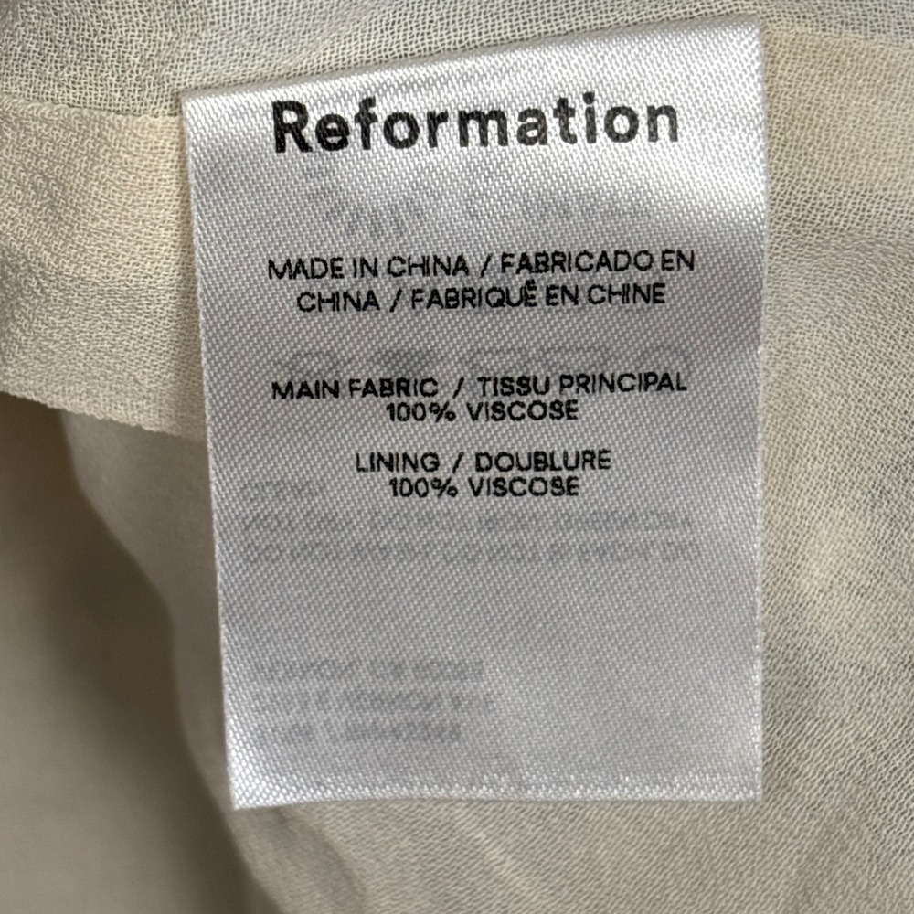 REFORMATION Cammi Mini Dress Corsica Blue Women Size 4 Floral Long Sleeve Garden - Picture 11 of 12